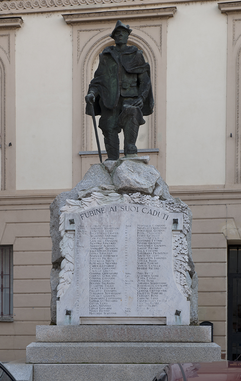 figura di soldato: alpino (monumento ai caduti - a cippo) - ambito piemontese (metà sec. XX)
