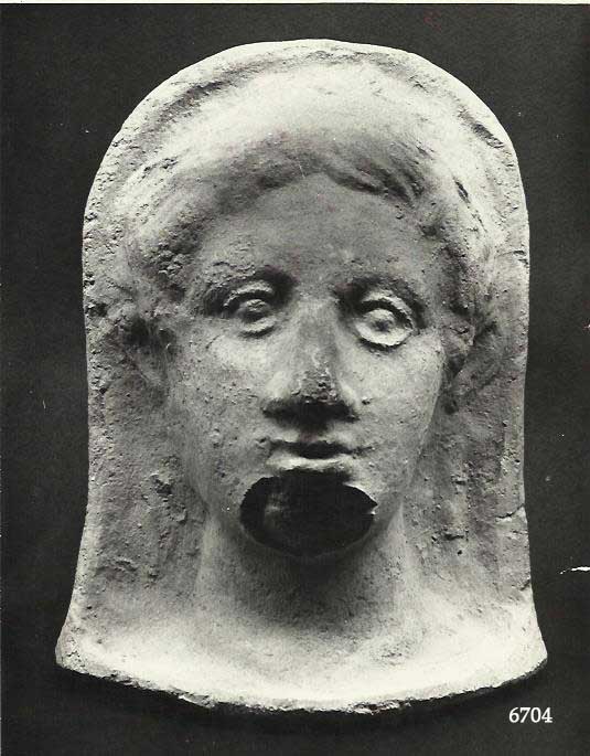 offerente "velato capite" (testa, Marinucci, K XIX a 1, terrecotte votive) (II a.C)