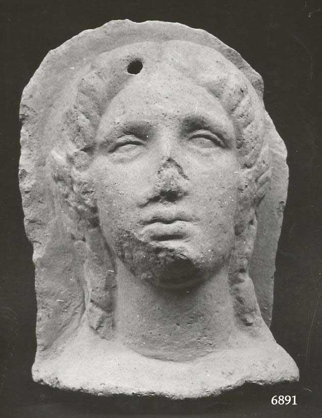 offerente "velato capite" (testa, Ciaghi, C XII a1, terrecotte votive) (III a.C)