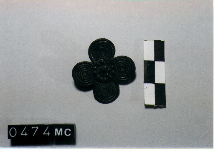 FIBULA A QUATTRO SPIRALI, DE LA GENIERE, TIPO S. ONOFRIO - CULTURA TOMBE A FOSSA (SECC. IX/VIII A.C)