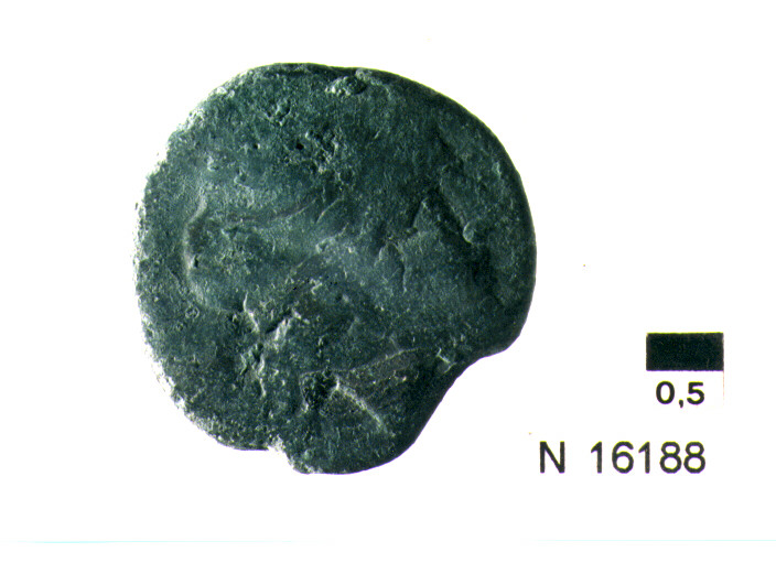 R/ testa di Giove laureato a destra; V/ prua a destra (moneta, semisse) (sec. III a.C)