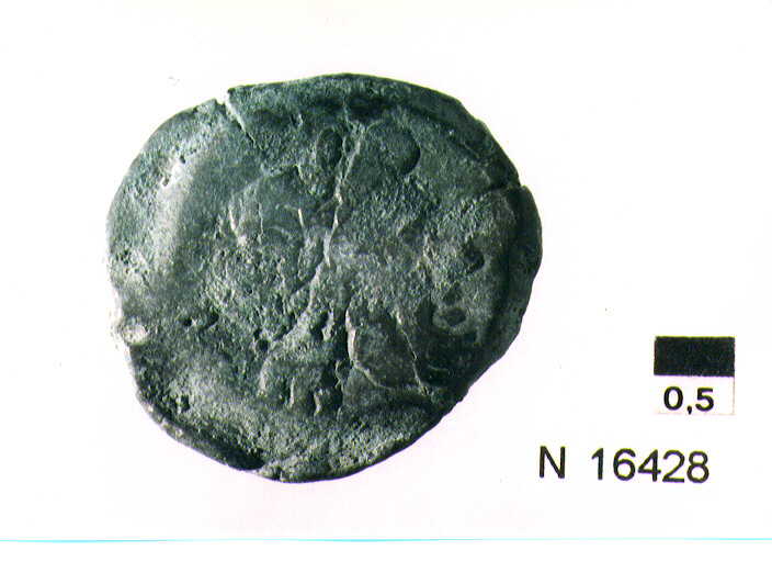 R/ testa di Mercurio (?) a destra; V/ prua a destra (moneta, semisse) (sec. III a.C)