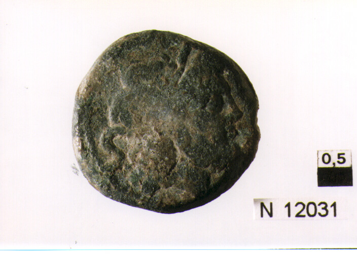 R/ testa di Giove laureato a destra, dietro segno del valore; V/ prua a destra, sopra segno del valore (moneta, semisse) (secc. III/ I a.C)