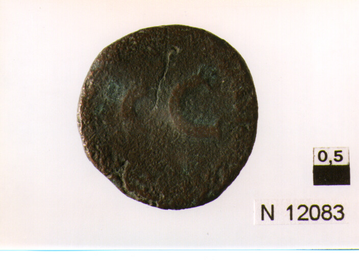 R/ testa nuda di Augusto a sinistra; V/ S C nel campo (moneta, asse) (sec. I a.C)