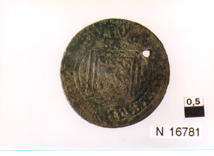 R/ busto drappeggaito e laureato di Filippo I(?) a destra; V/ figura femminile drappeggiato stante non id (moneta, asse) (sec. III d.C)