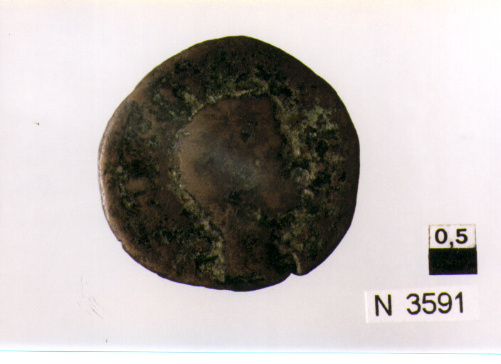 R/ testa nuda a sinistra d'Augusta; V/ lettere nel campo (moneta, asse) (sec. I a.C)