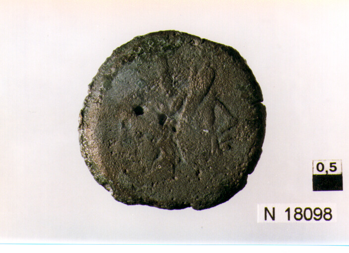 R/ effige di Giano, in alto segno del valore; V/ illeggible (moneta, asse) (secc. III/ I a.C)