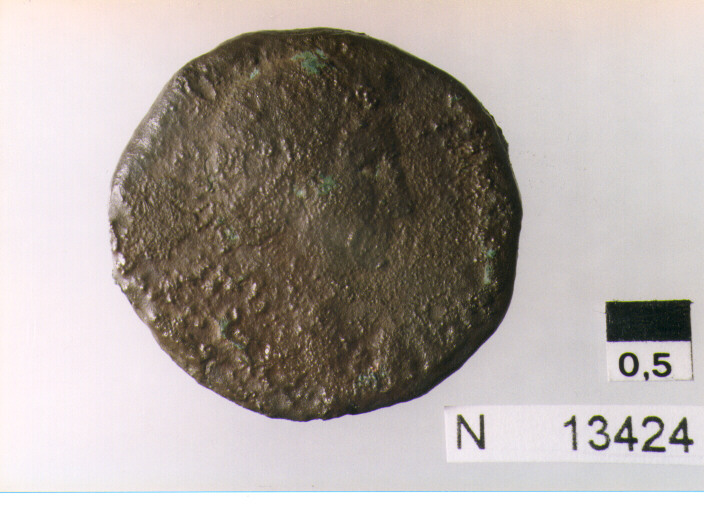 R: testa a destra/V:(?) (moneta, asse) (sec. I a.C)