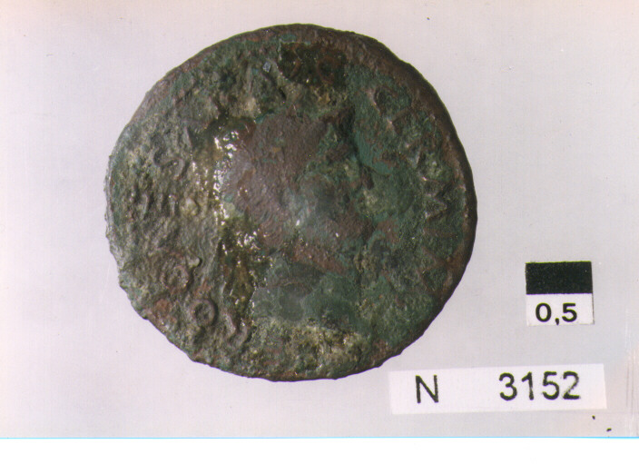 R: testa laureata di Nerone a destra/ V: tempio di Giano (moneta, asse) (sec. I d.C)
