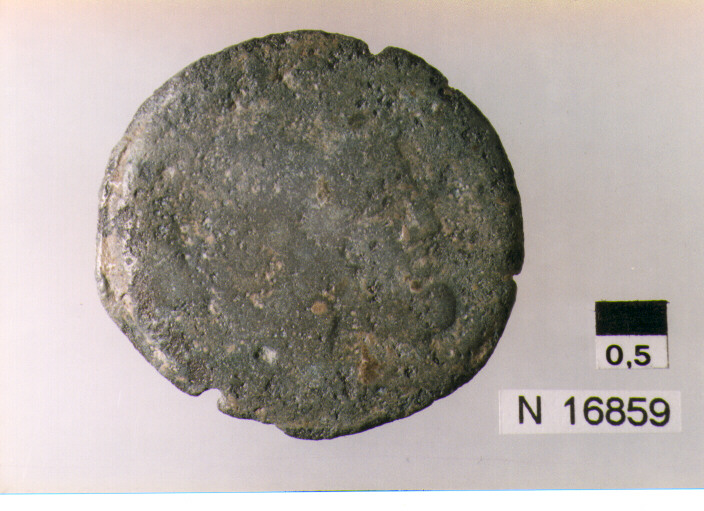 R: effige di Giano/ V: prua di nave (moneta, asse) (sec. III a.C)