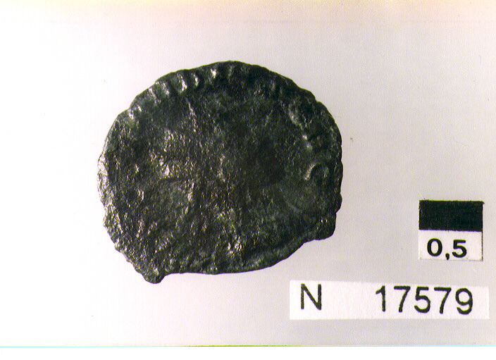 R:busto drappeggiato e radiato di Claudio II a destra/ V:Felicitas stantea sinistra con cornucopia nella sinistra e caduceo nella destra (moneta, antoniniano) (sec. III d.C)