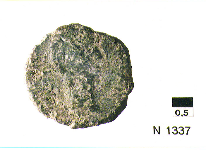 R/ testa nuda a sinistra; V/ non identificabile (moneta, asse) (secc. I a.C./ II d.C)