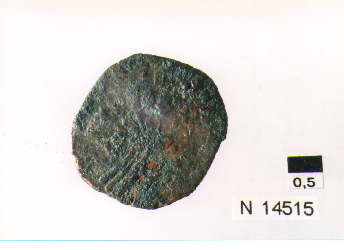 R/ scudo coronato contenente in una fascia iscrizione; V/ tre spighe legate da un ramoscello d'olivo (moneta, pubblica del popolo) (sec. XVII d.C)