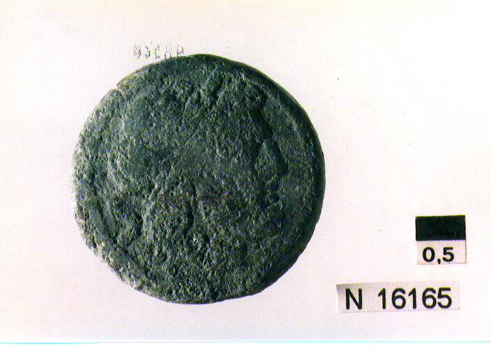 R/ testa di Giove laureata a destra, dietro segno del valore; V/ prua a destra, sotto iscrizione (moneta, semisse) (sec. III a.C)