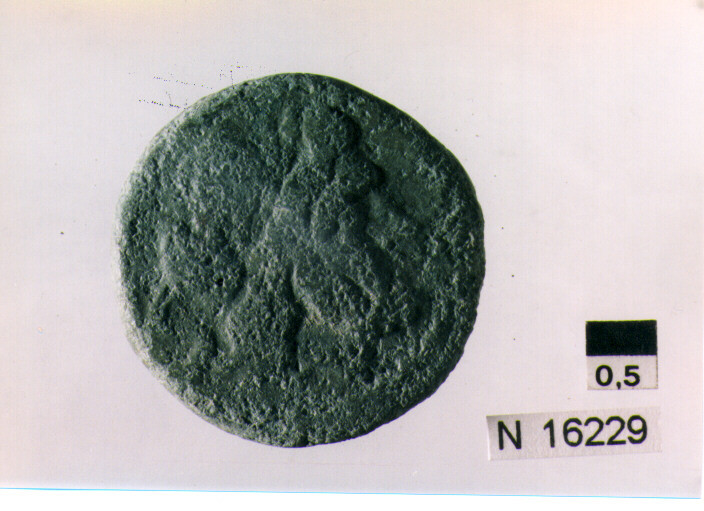 R/ testa di Giove laureato a destra, dietro segno del valore; V/ prua di nave a destra, sopra segno del valore (moneta, semisse) (sec. III a.C)