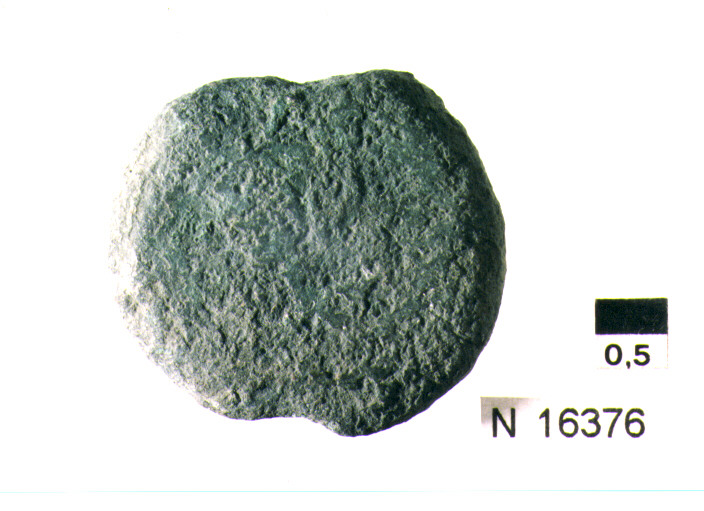 R/ testa di Giove laureato a destra, dietro segno del valore; V/ prua di nave a destra, sopra segno del valore (moneta, semisse) (sec. III a.C)