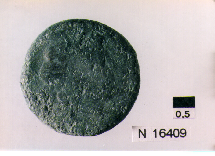 R/ testa di Giove laureato a destra; V/ prua di nave a destra (moneta, semisse) (sec. III a.C)