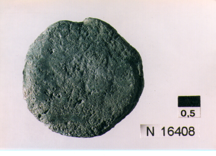 R/ testa di Giove laureato a destra, dietro segno del valore; V/ prua di nave a destra, sopra segno del valore (moneta, semisse) (sec. III a.C)