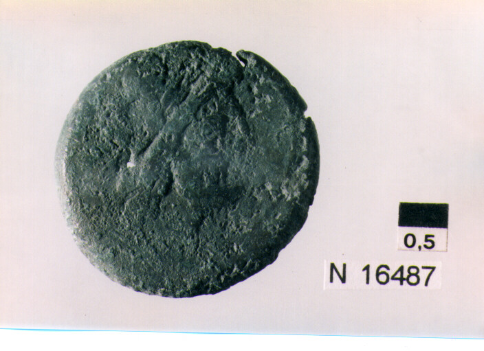 R/ testa di Giove laureato a destra; V/ prua a destra (moneta, semisse) (sec. III a.C)