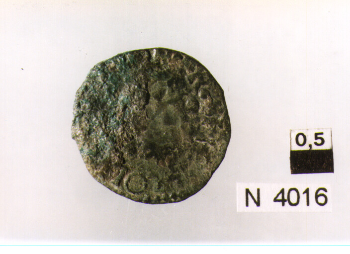 R/ nel campo tre gigli; V/ croce di Gerusalemme (moneta, cavallo) (sec. XV d.C)
