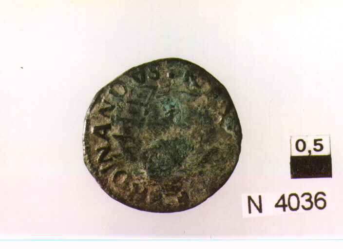 R/ testa radiata a destra; V/ cavallo gradiente a destra (moneta, cavallo) (sec. XV d.C)