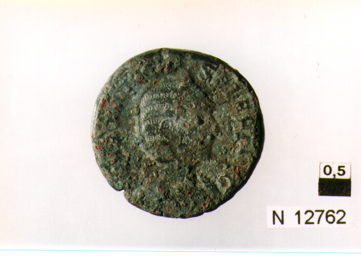 R/ busto drappeggaito, diademato di Otacilia Severa a destra; V/ Concordia seduta a sinistra, tiene una patera e la doppia cornucopia (moneta, dupondio) (sec. III d.C)