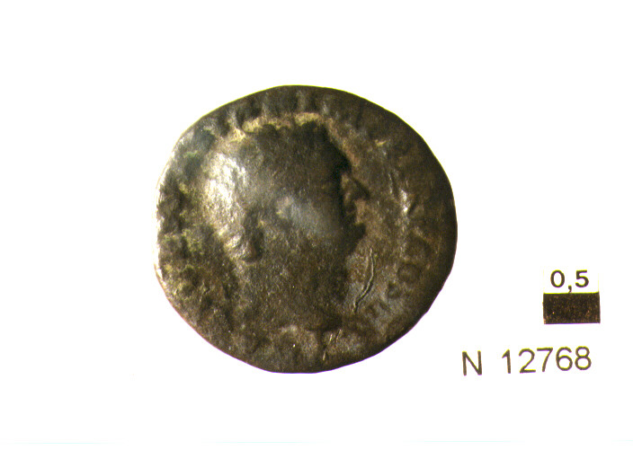R/ testa di Vesapsiano a destra; V/ Concordia seduta a sinistra tiene corona e cornucopia (moneta, asse) (sec. I d.C)