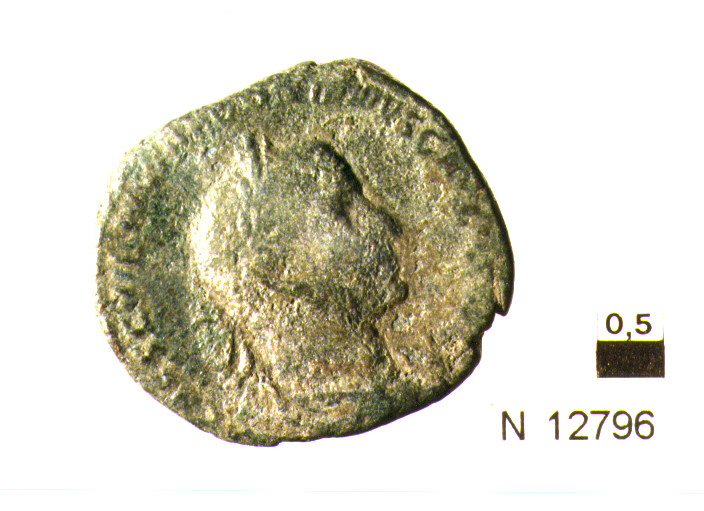 R/ busto drappeggiato e laureato di Filippo I a destra; V/ Annona stante a sinistra con cornucopia e spighe di grano(?) (moneta, sesterzio) (sec. III d.C)