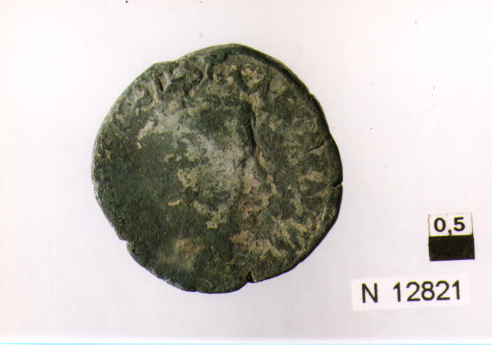 R/ testa nuda di Augusto a destra; V/ non identificato (moneta, asse) (sec. I a.C)