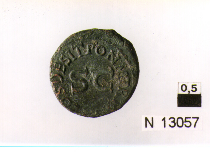 R/ modio al centro; V/ S C nel campo (moneta, quadrante) (sec. I d.C)