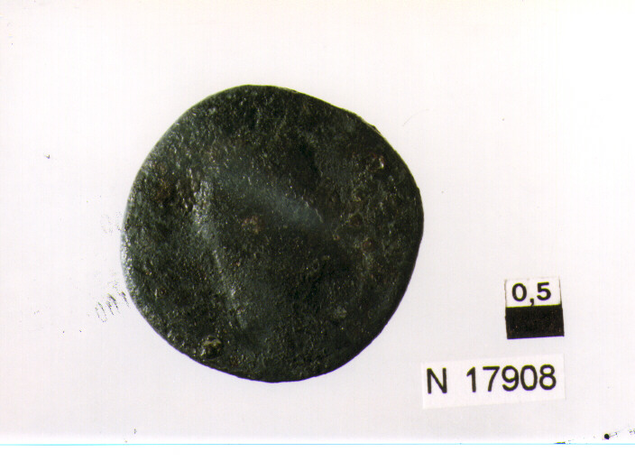 R/ busto di Massimino I a destra; V/ illeggibile (moneta, asse) (sec. III d.C)