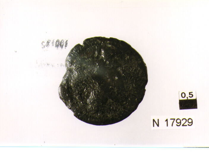 R/ testa di Giove a destra; V/ prua a destra, sopra segno del valore, sotto iscrizione (moneta, semisse) (sec. III a.C)