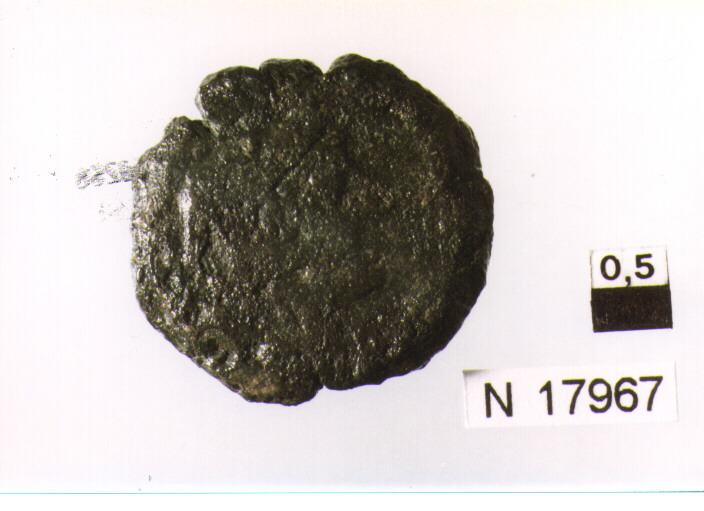 R/ testa di Mercurio a destra; V/ prua a destra poco leggibile (moneta, sestante) (sec. III a.C)