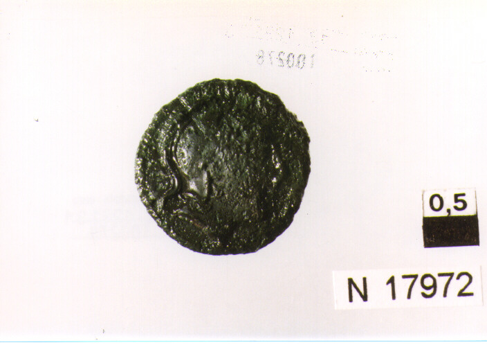 R/ testa elmata di Roma a destra; V/ prua a destra (moneta, quartumcia) (sec. III a.C)