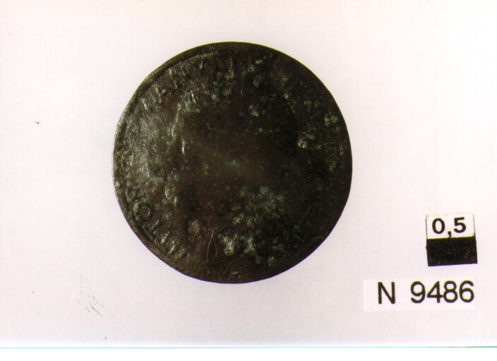 R/ testa a sinistra; V/ ape che impollina il fiore (moneta, dieci centesimi) (sec. XIX d.C)