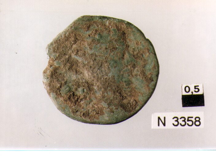 R/testa radiata di M.Aurelio a destra; V/ figura femminile drappeggiata non id. seduta a sinistra (moneta, dupondio) (sec. II d.C)