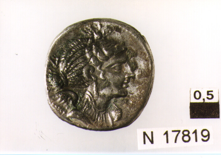 R/ busto drappeggiato della Vittoria a destra; V/ aquila del legionario (denario) (sec. I a.C)
