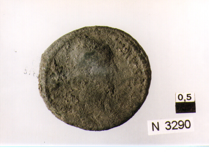R/ busto di Faustina a destra; V/ figura femminile drappeggiata a sinistra (moneta, asse) (sec. II d.C)