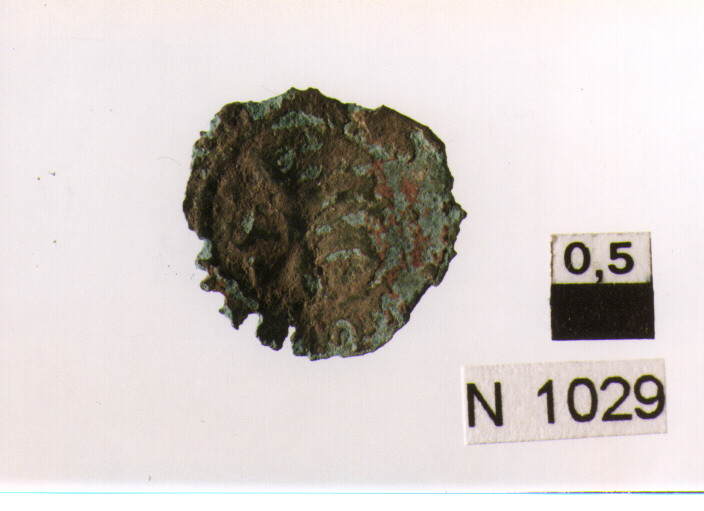 R/ croce patente; V/ pettine orizzontale (moneta, denaro provisino) (secc. XIII/ XIV d.C)