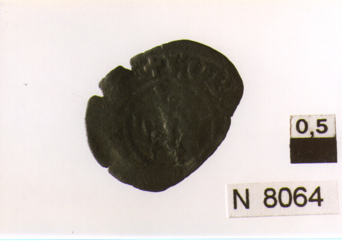 R/ tre gigli nel campo; V/ croce patente (moneta, cavallo) (sec. XV d.C)