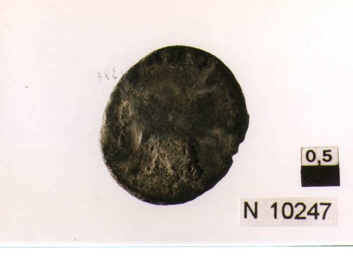 R/ testa radiata di Gallieno(?) a destra; V/ pace stante a sinistra con scettro trasversale e ramo d'olivo (moneta, antoniniano) (sec. III d.C)