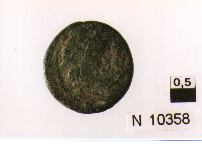 R/ testa di Giove laureata a destra; V/ non id (moneta) (secc. III/ I a.C)