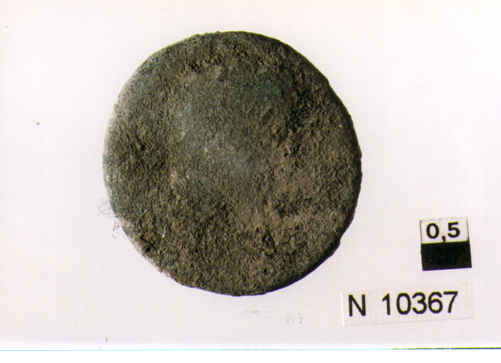 R/ testa a destra; V/ illeggibile (moneta, asse) (secc. I/ II d.C)