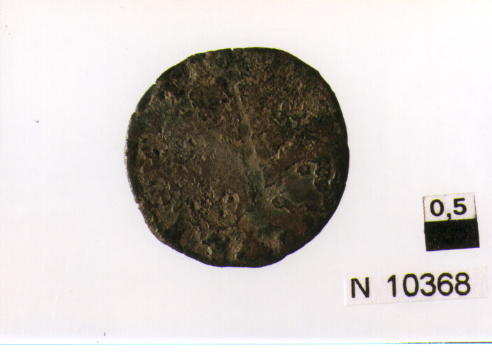 R/ croce; V/ illeggibile (moneta, cavallo) (secc. XV/ XVI d.C)