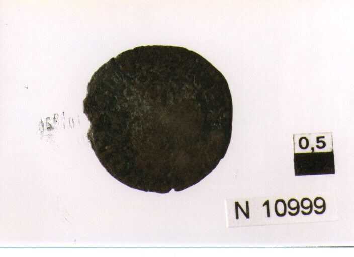 R/ testa radiata a destra; V/ cavallo gradiente a destra (moneta, cavallo) (sec. XV d.C)