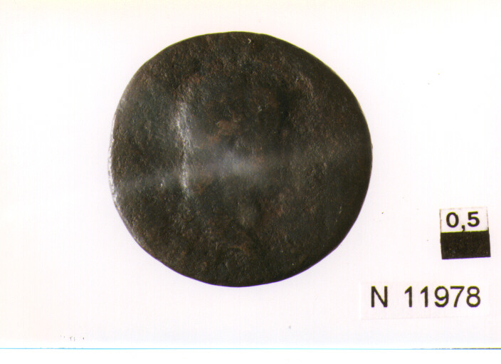 R/ testa di Nerone a destra; V/ vittoria vola verso sinistra con scudo (moneta, asse) (sec. I d.C)