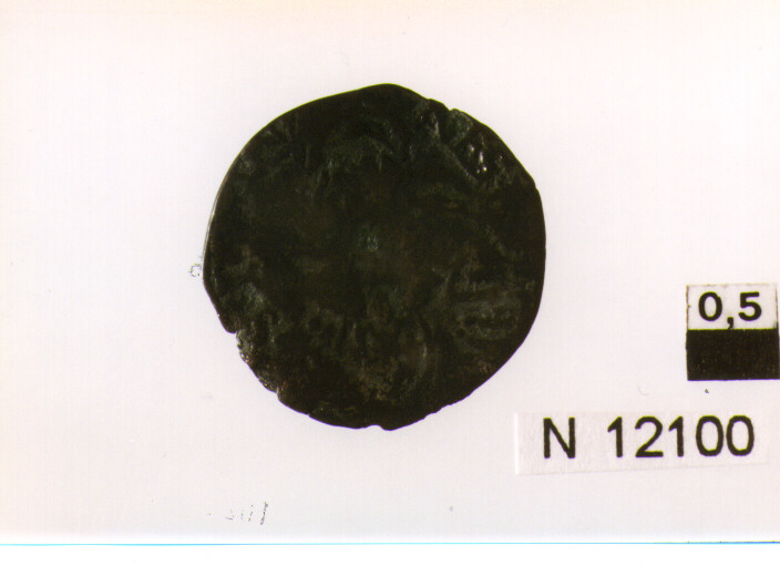 R/ giglio di Firenze; V/ mezza figura del santo nimbato (moneta, quattrino) (sec. XII/ XVI d.C)