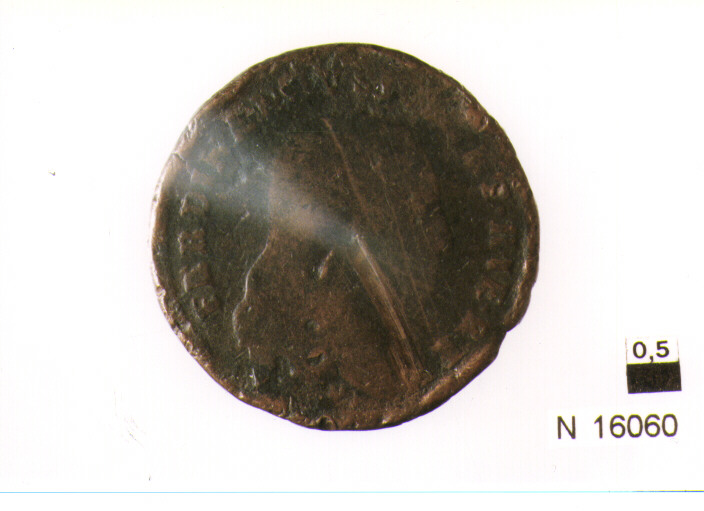 R/ testa nuda del re, volta a destra, con lunghi capelli sciolti; V/ iscrizione nel campo (moneta, sei tornesi) (sec. XIX d.C)