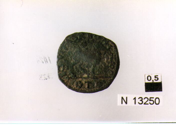 R/ testa radiata a destra; V/ cavallo gradiente a destra (moneta, cavallo) (sec. XV d.C)
