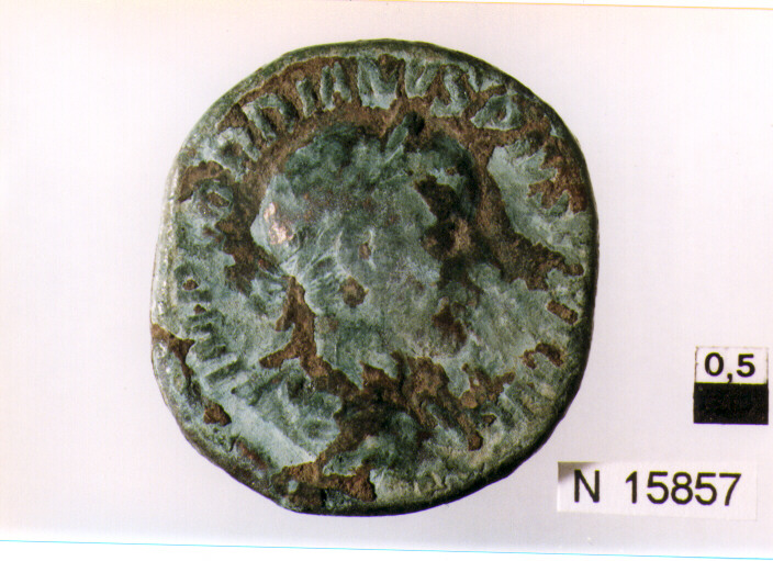 R/ busto drappeggiato e laureato di Gordiano III a destra; V/ Securitas seduta a sinistra (moneta, sesterzio) (sec. III d.C)